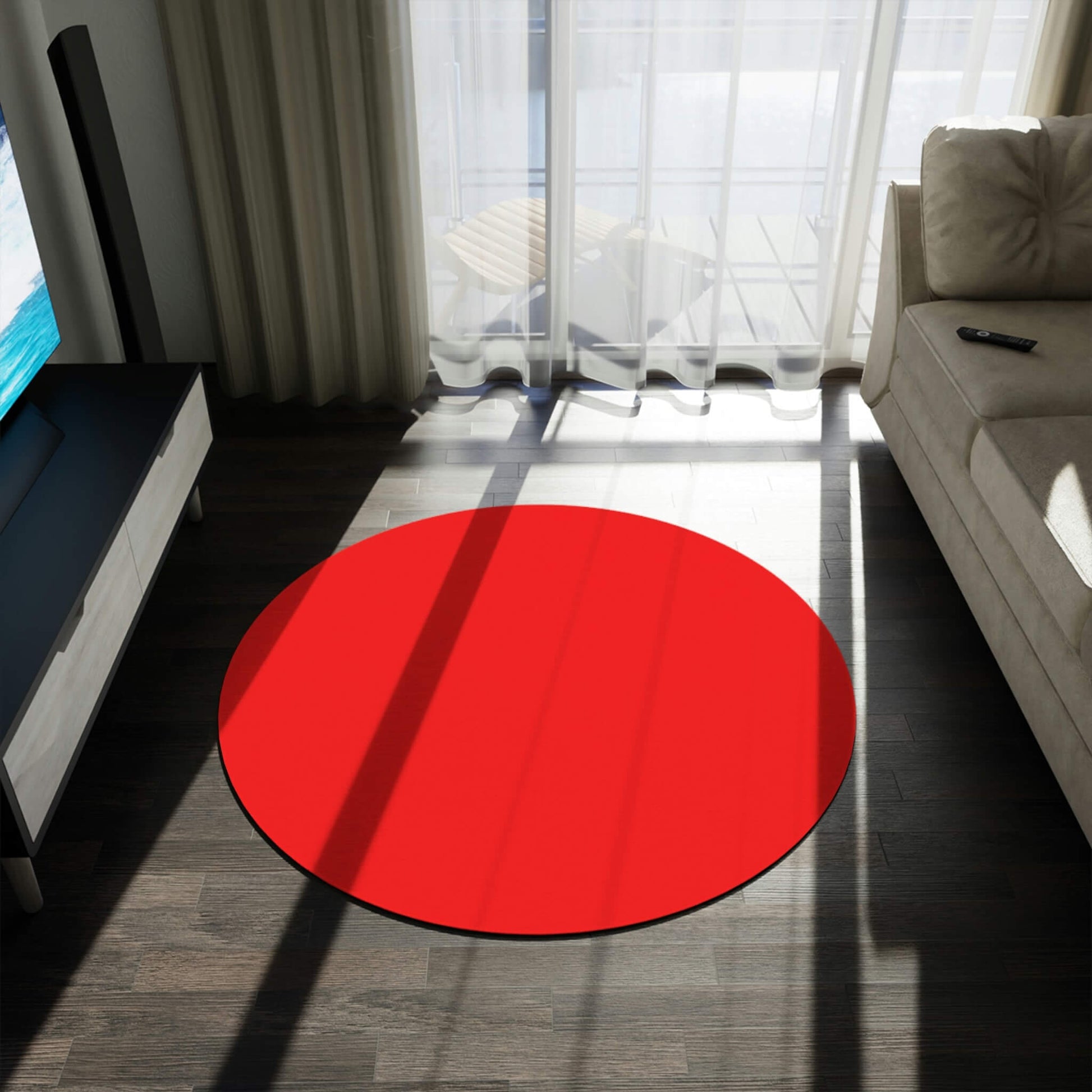 Round Red Rug for Home Furnishing