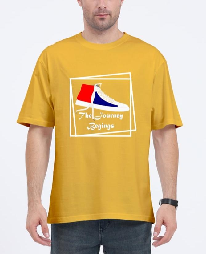 men graphic t shirts mustard yellow