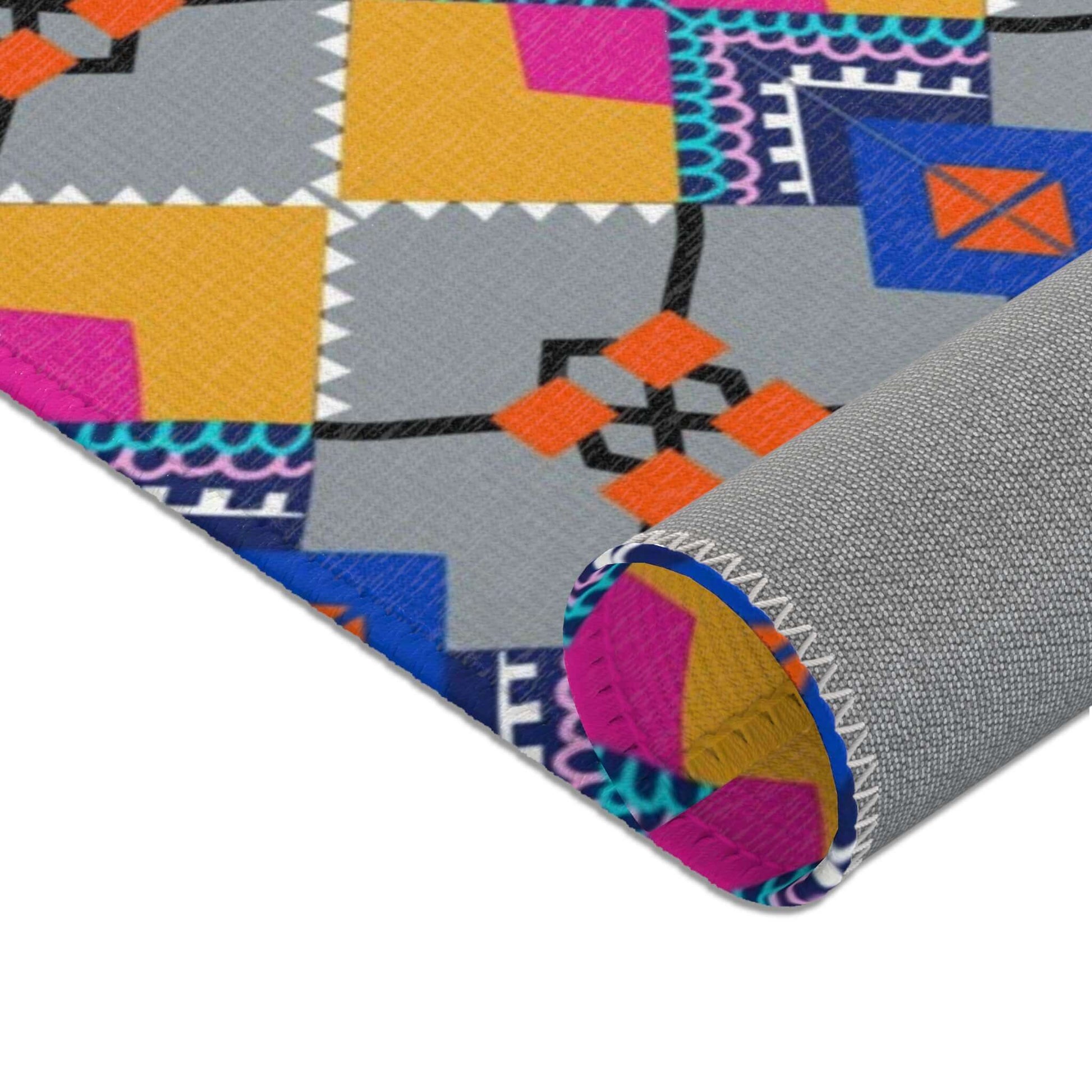 Living Room Area Rugs with Grey Back and Multicolor Designs for Home Interior Furnishing