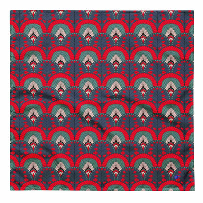 scallop pattern red navy bandana scarf for men and women