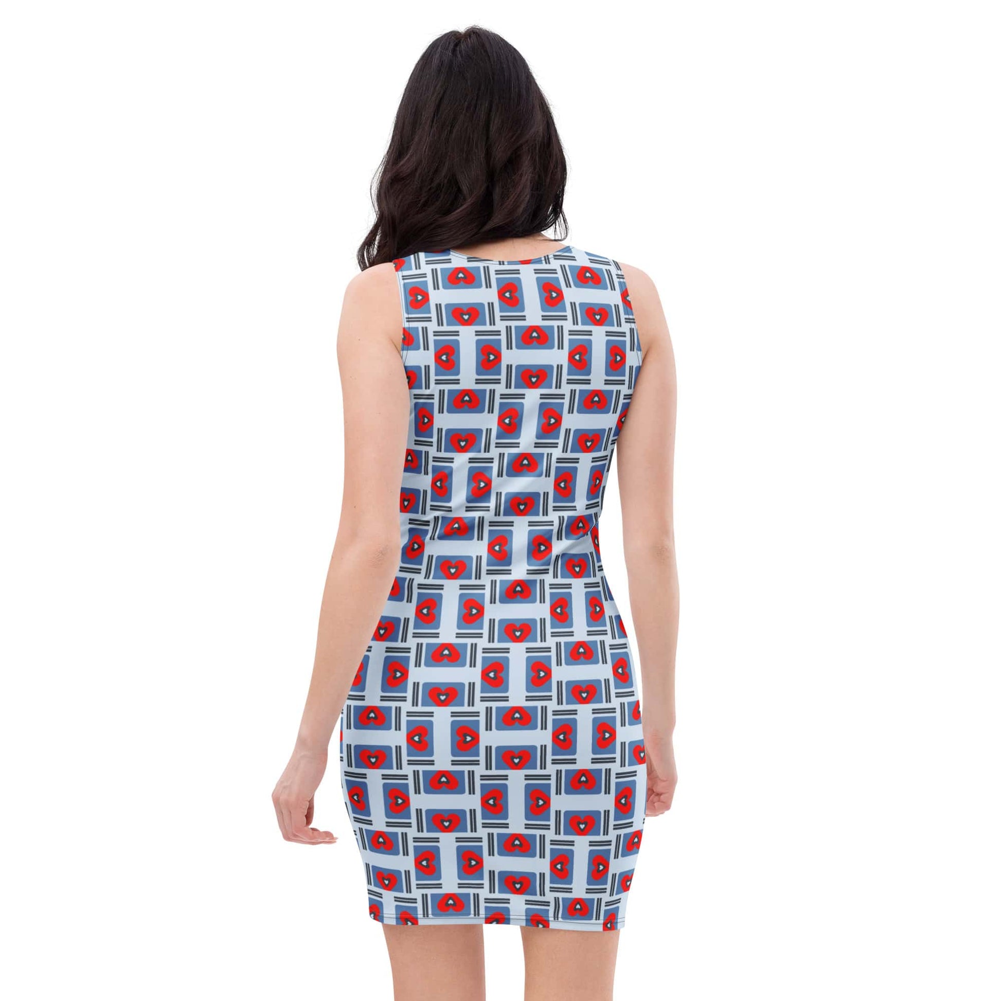 one owl artist blue bodycon dress 
