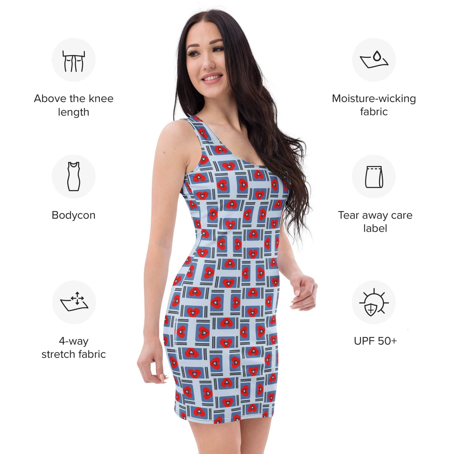 sleeveless blue bodycon dress women