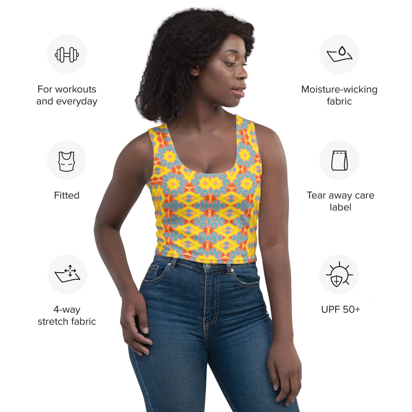 all over print crop top women