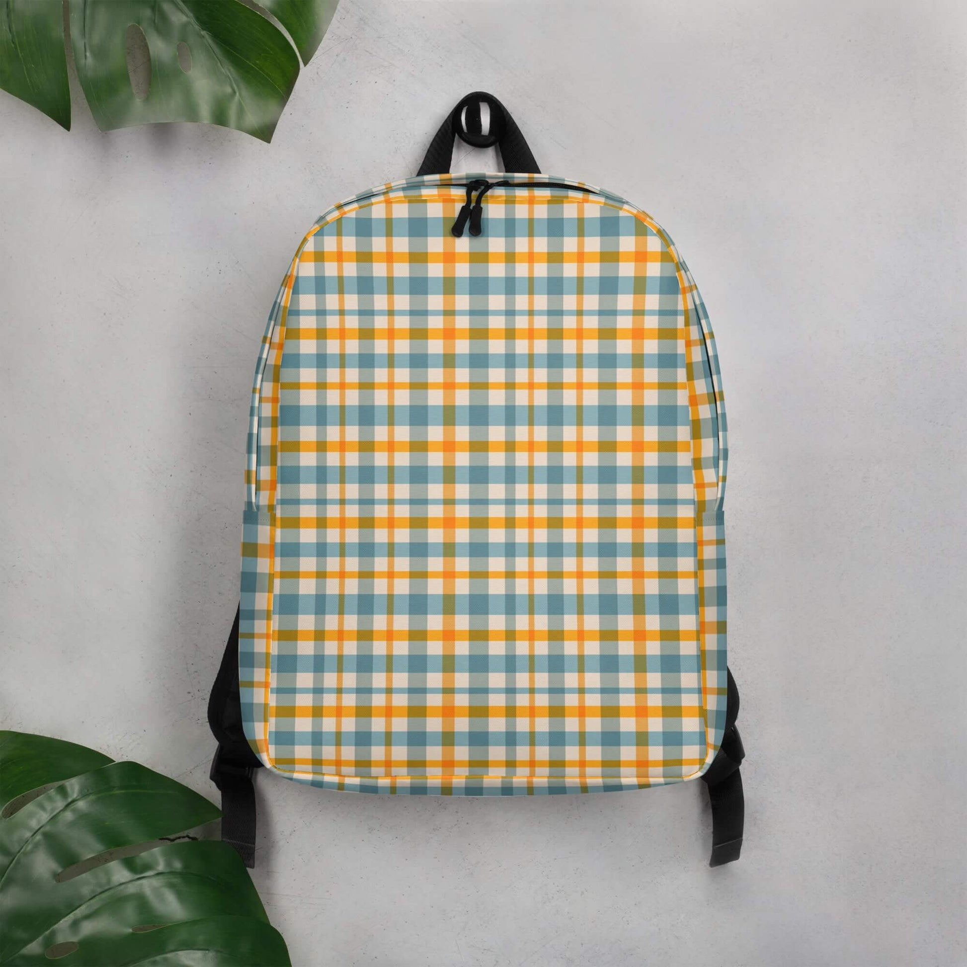 one owl artist yellow plaid backpack 