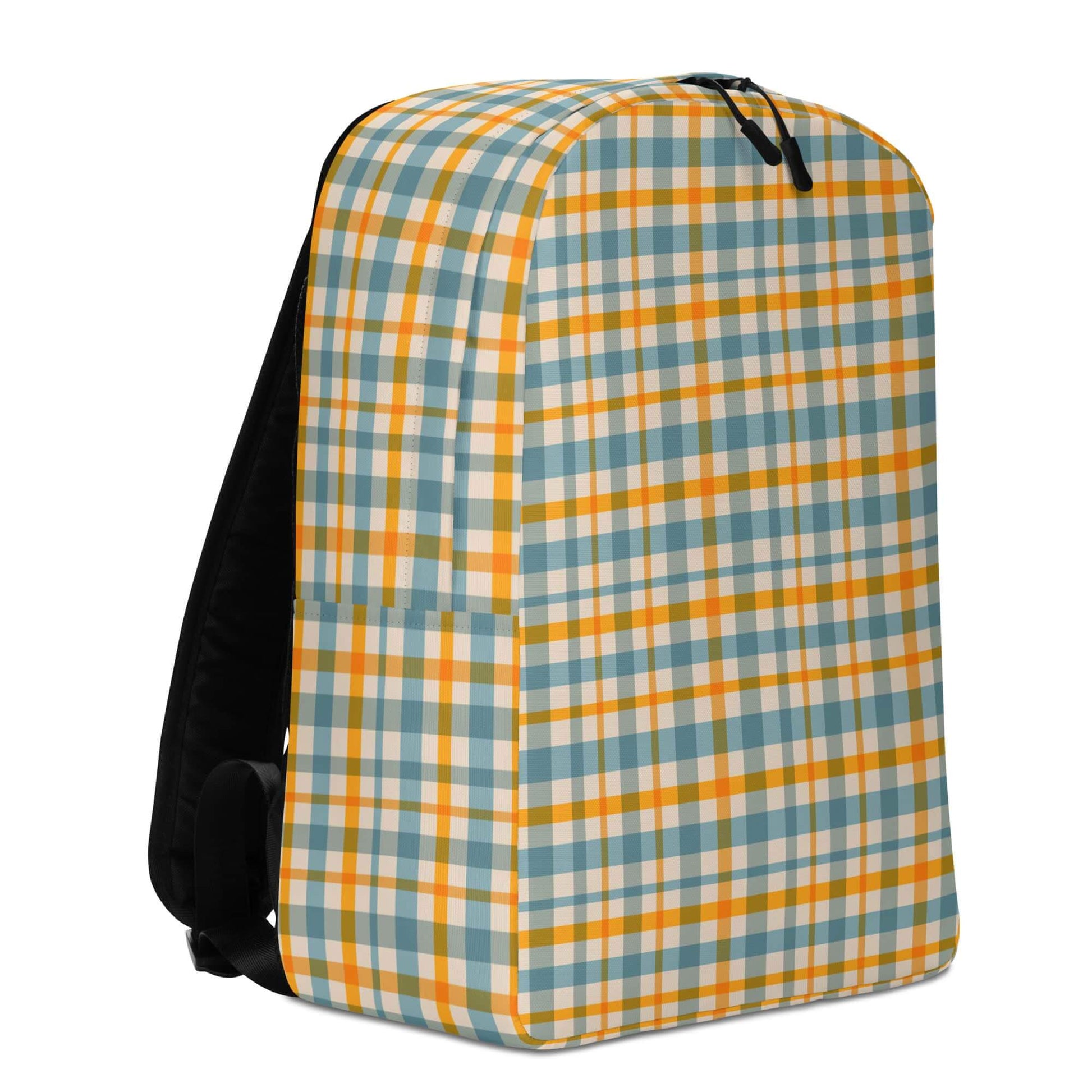  yellow plaid backpack for men