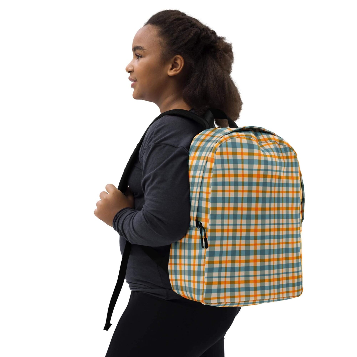  yellow plaid backpack for girls