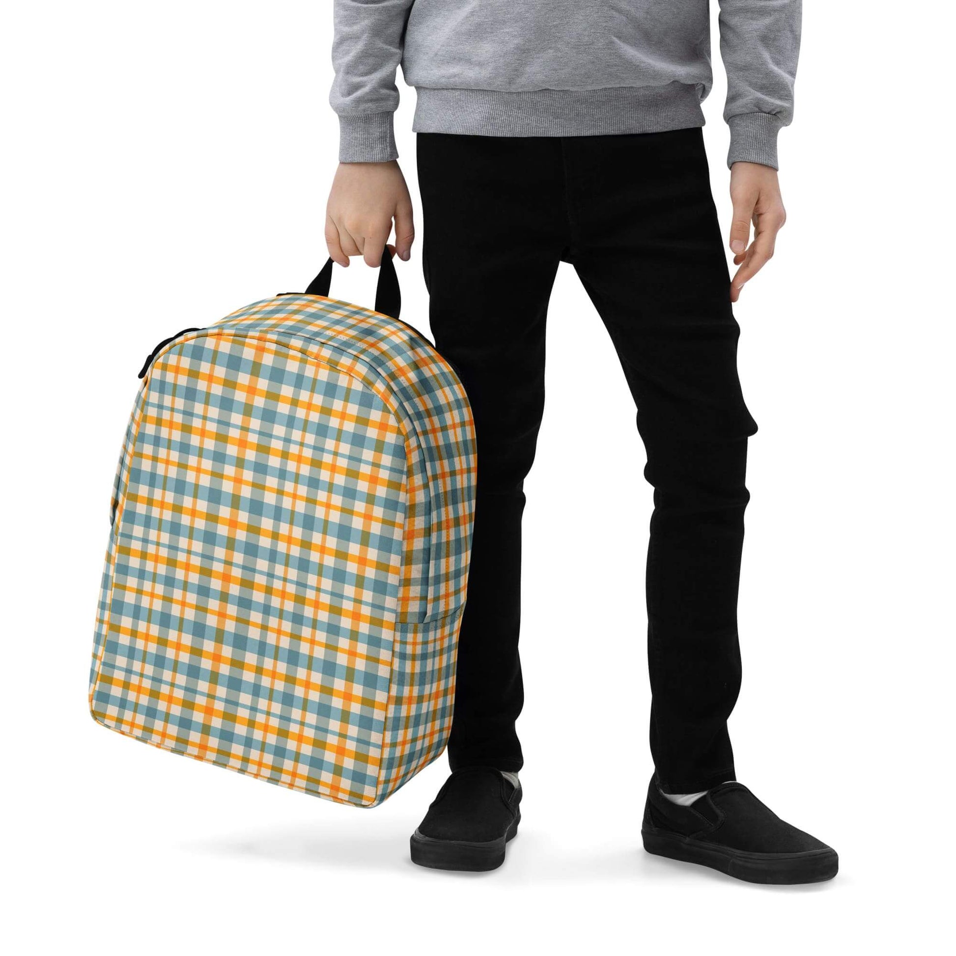  yellow plaid backpack for school