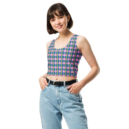 plaid crop top for women