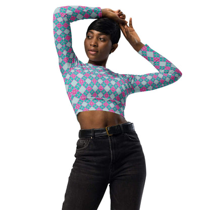 pink long sleeve crop top