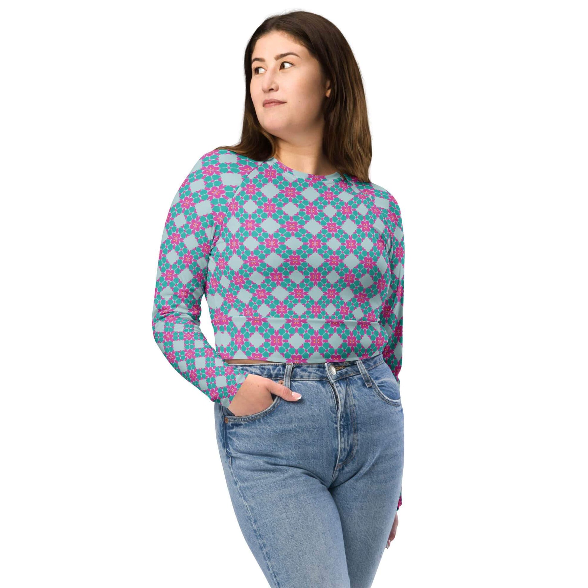 cropped long sleeve top