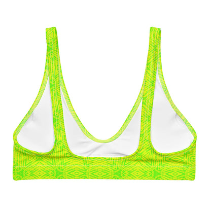 lime green padded bikini top back