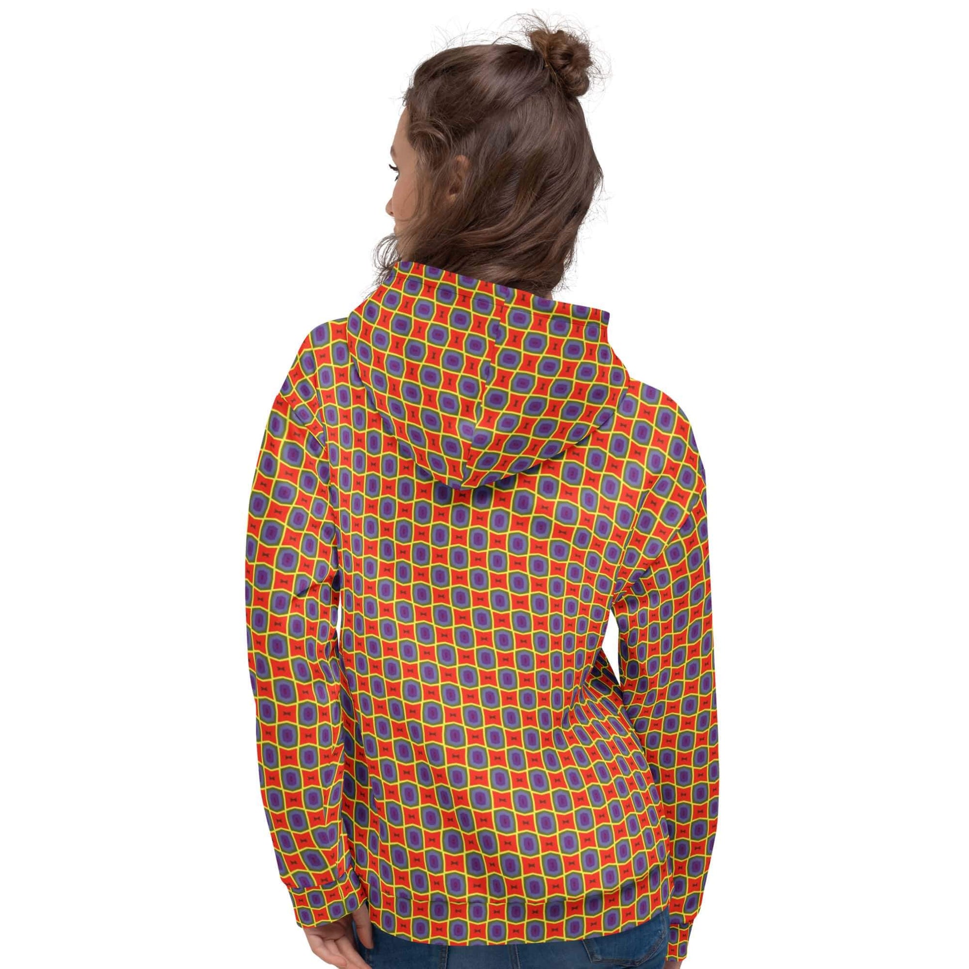 Orange checkered hoodie women