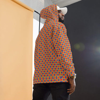 Checkered orange hoodie mens