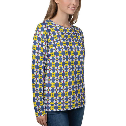 Yellow blue sweatshirt women's