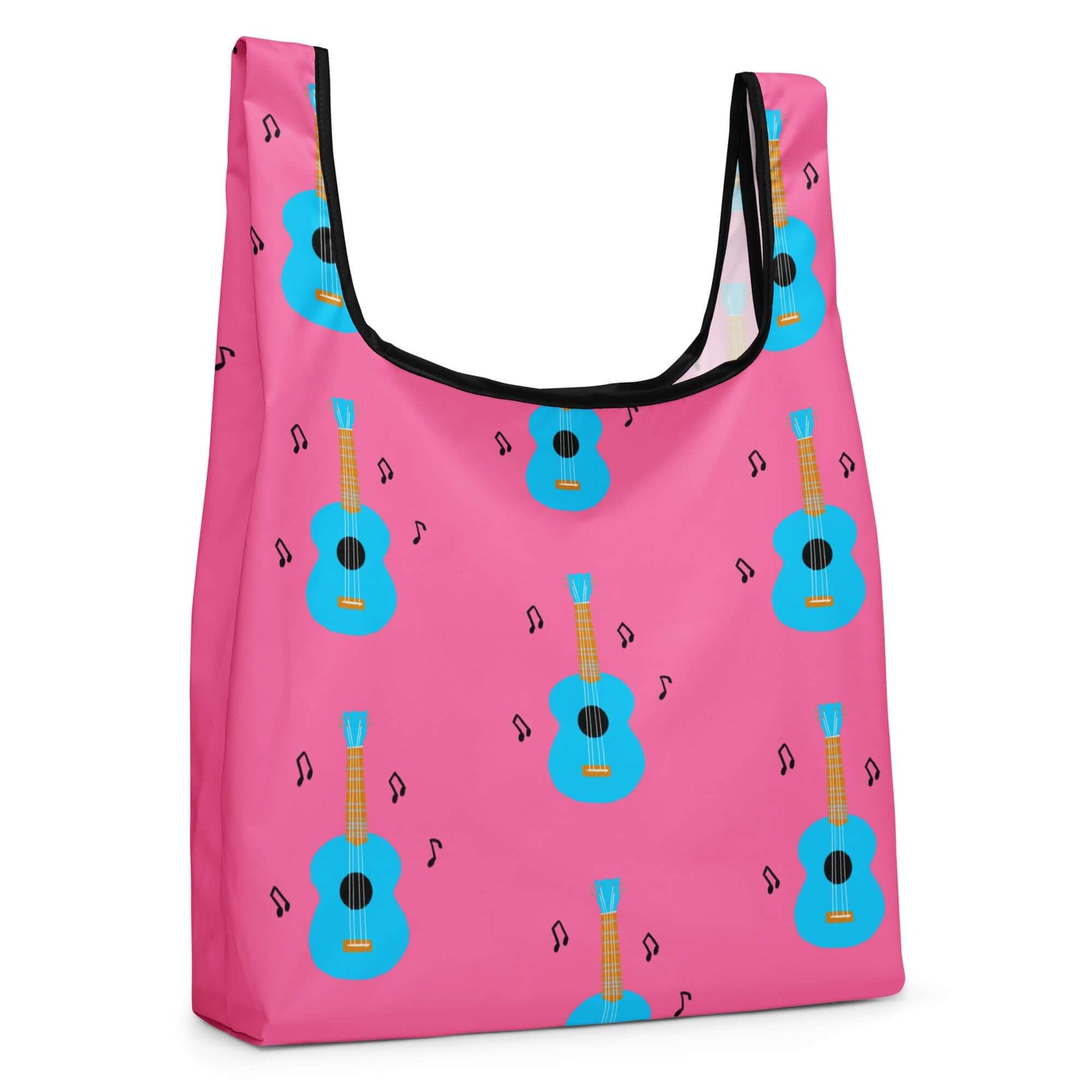 one owl artist pink reusable grocery bag