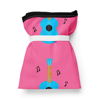 pink foldable and reusable grocery bag