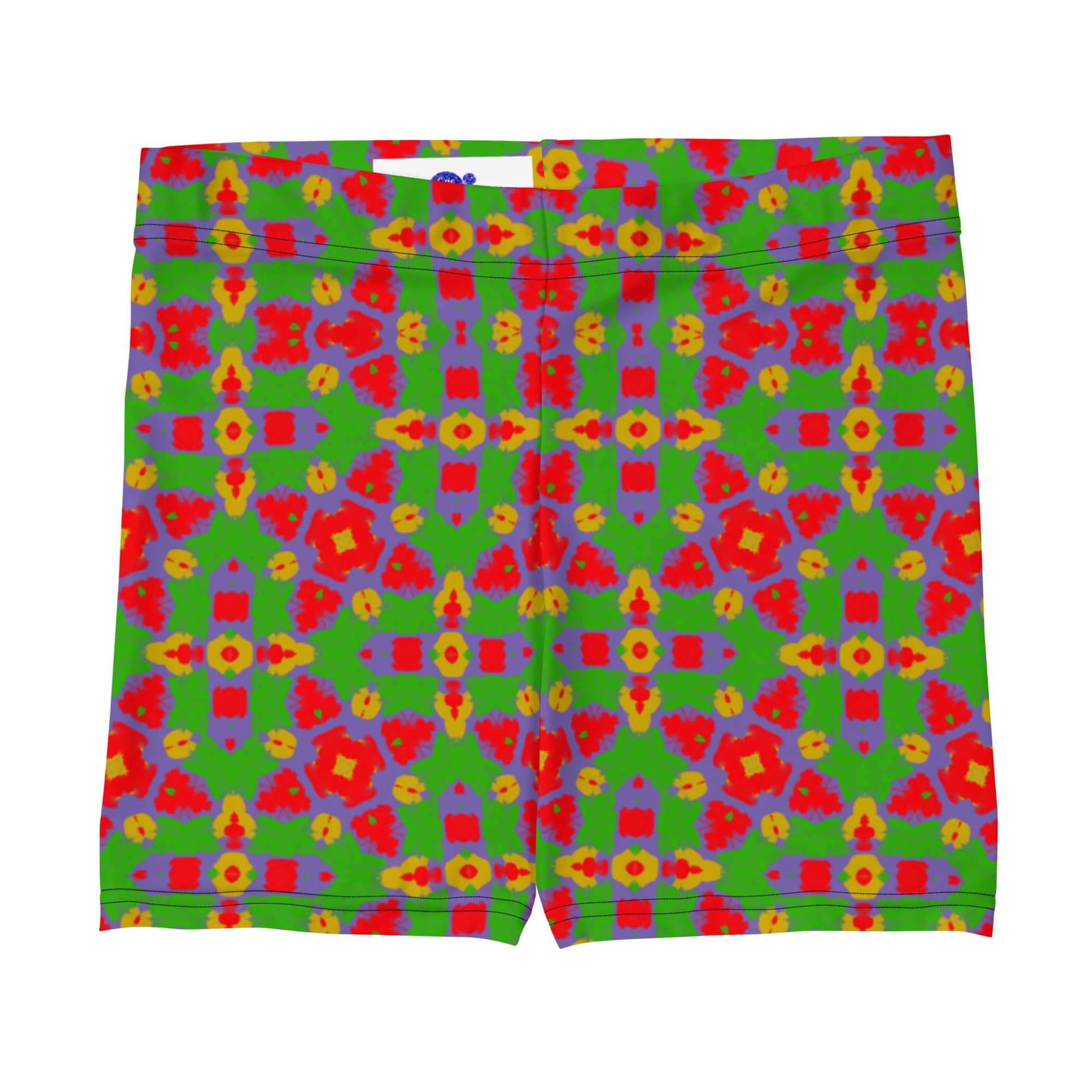 Womens Shorts with Green Floral Print