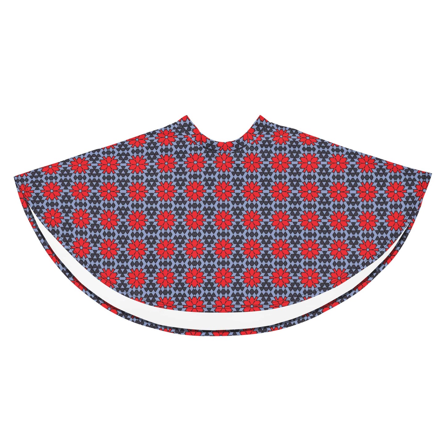 women's flared red floral skater skirt