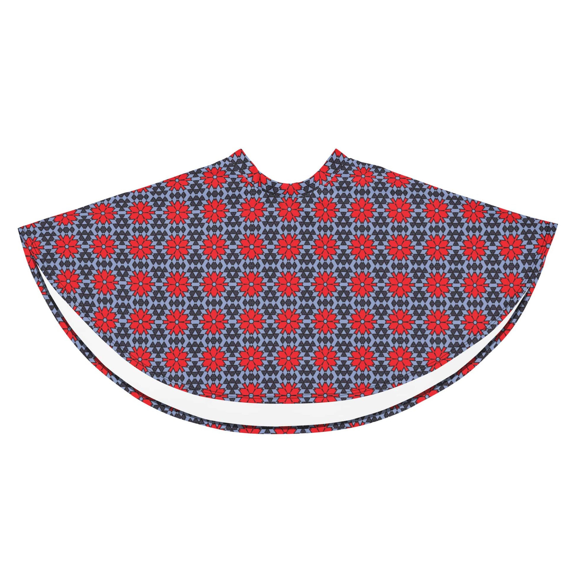 women's flared red floral skater skirt