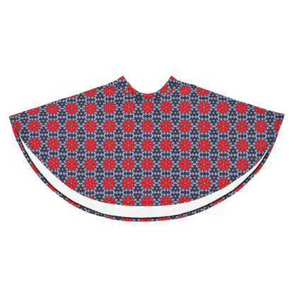 women's flared red floral skater skirt