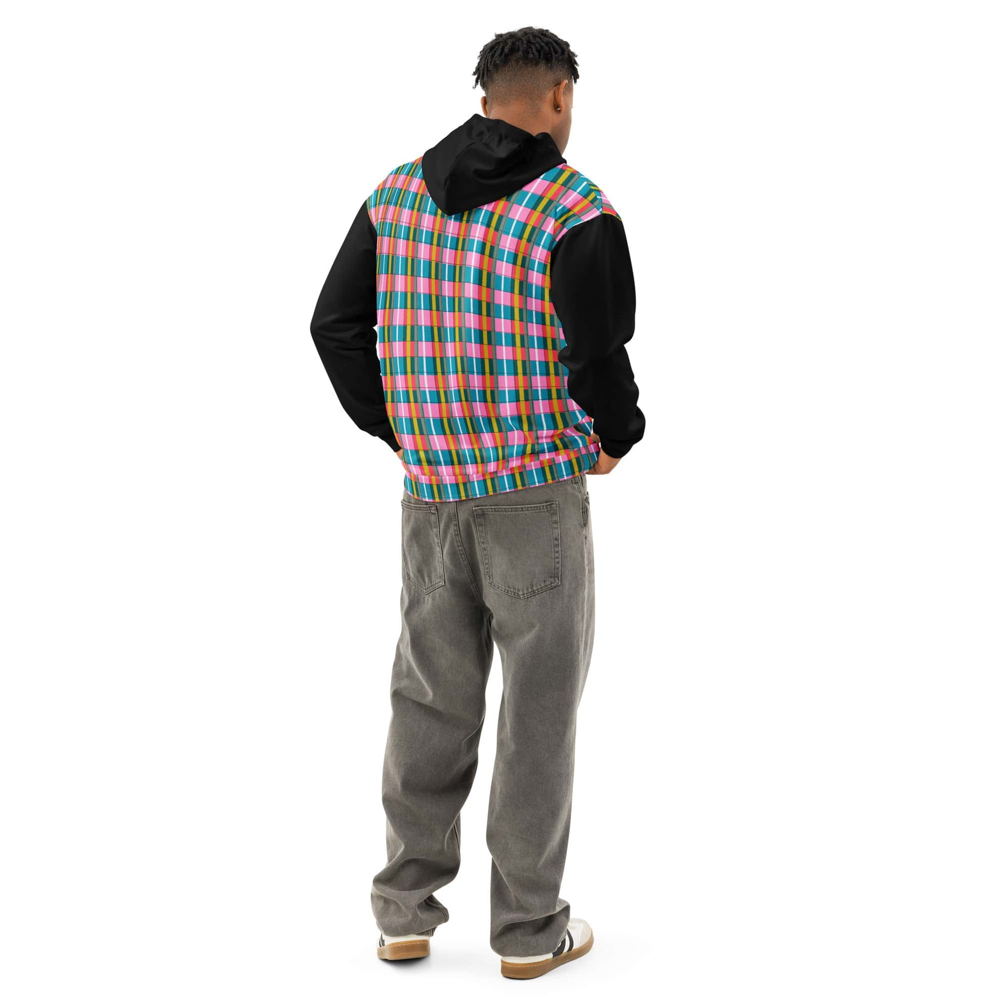 cotton plaid hoodie for men