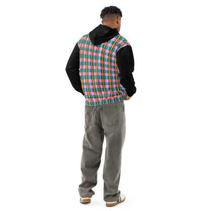cotton plaid hoodie for men