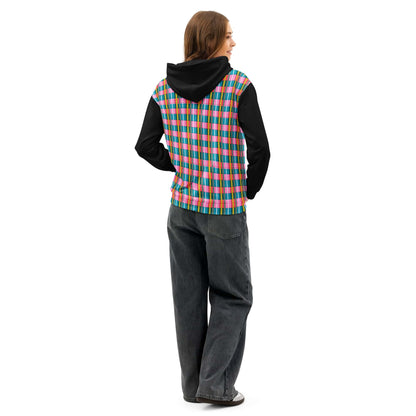 one owl artist cotton plaid hoodie