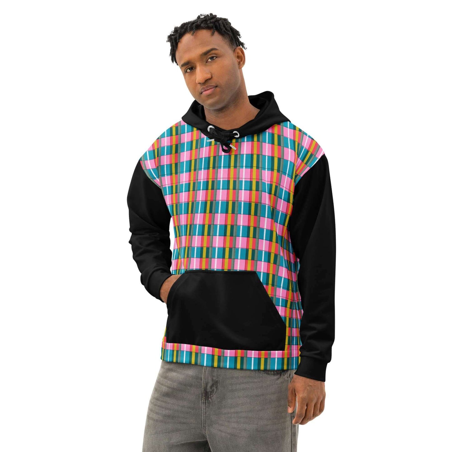cotton plaid hoodie