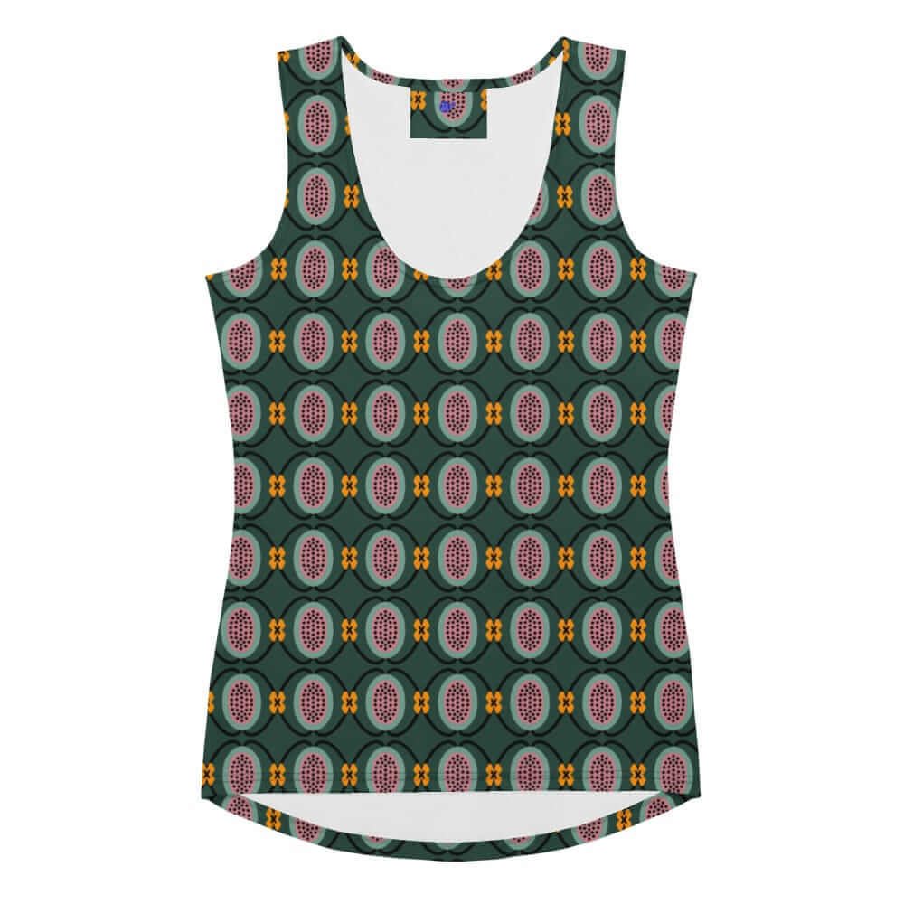 one owl artist green tank top