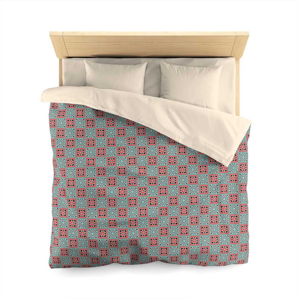 Box pattern duvet cover queen