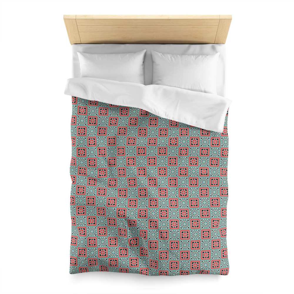Box pattern duvet cover twin xl white