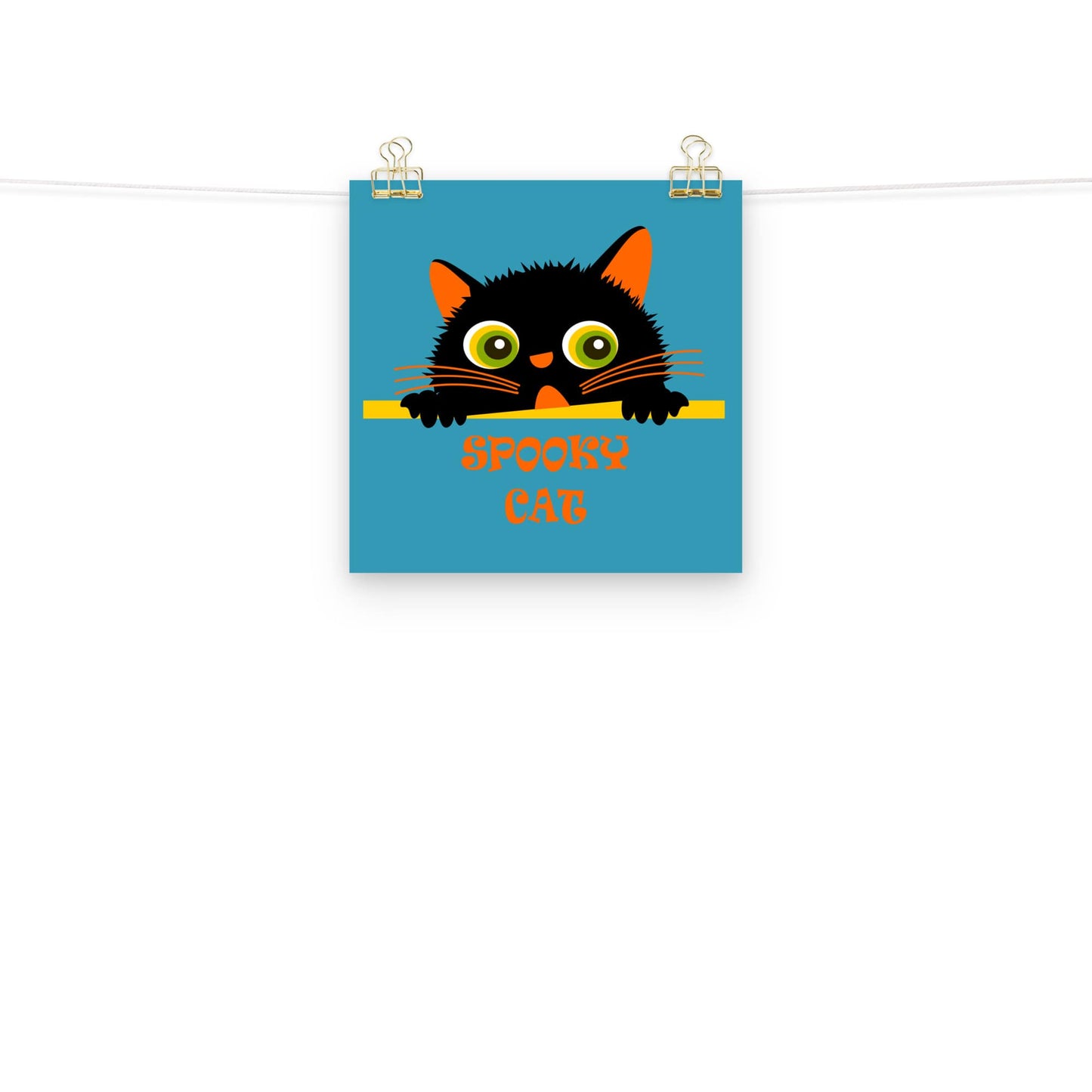 Halloween spooky cat poster size 10x10