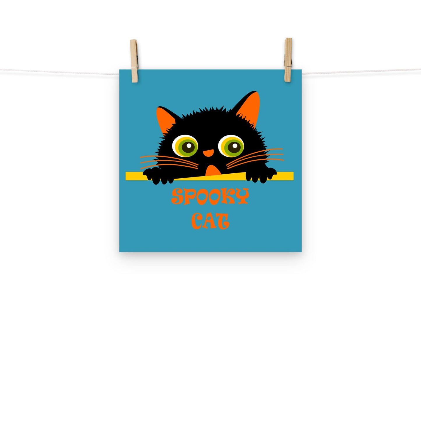 spooky cat poster size 12x12