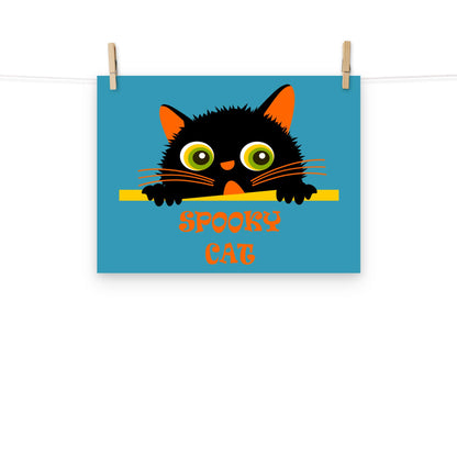 spooky cat poster size 12x16