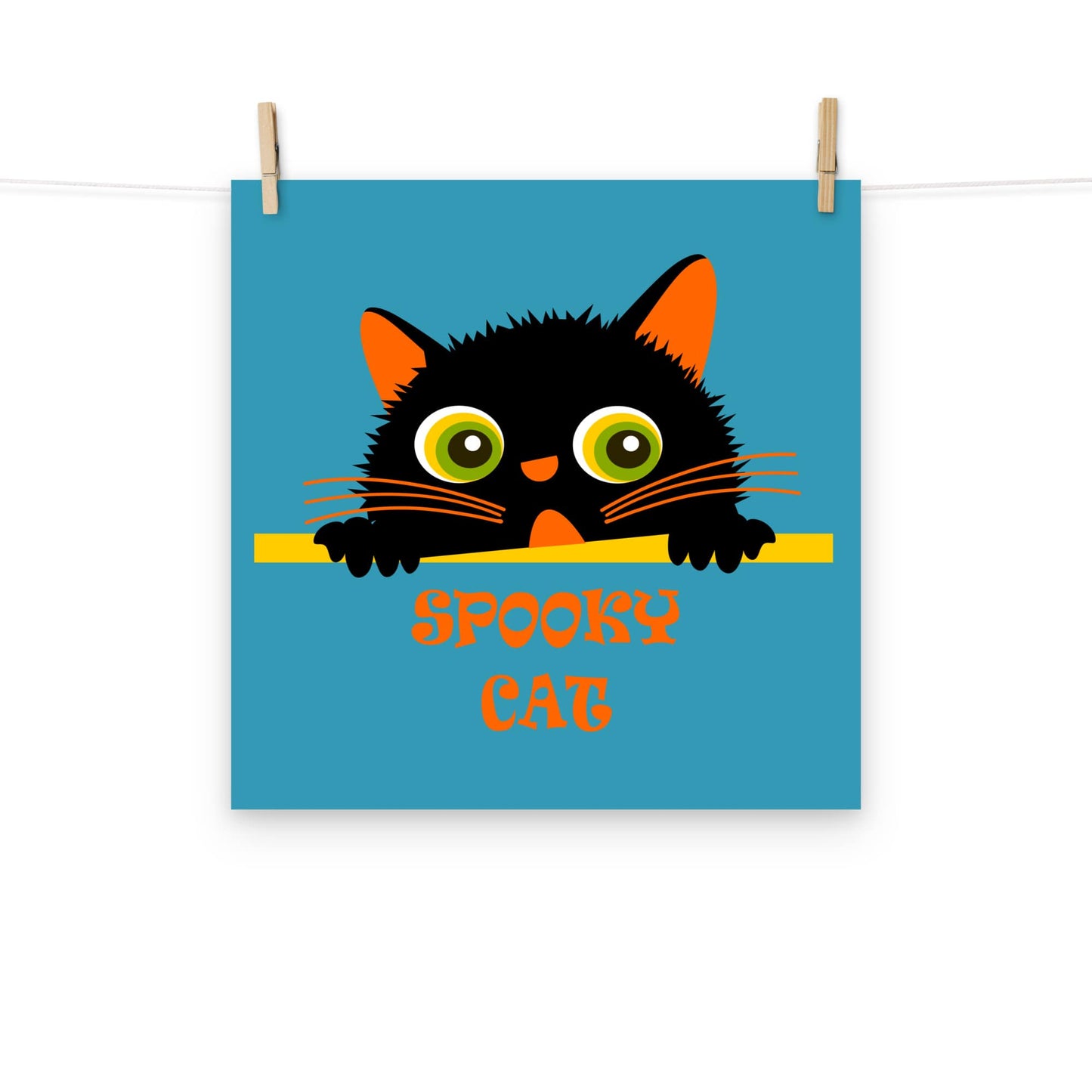 cat Halloween poster size 16x16