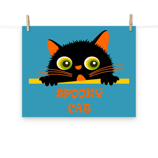 Halloween spooky cat poster size 16x20