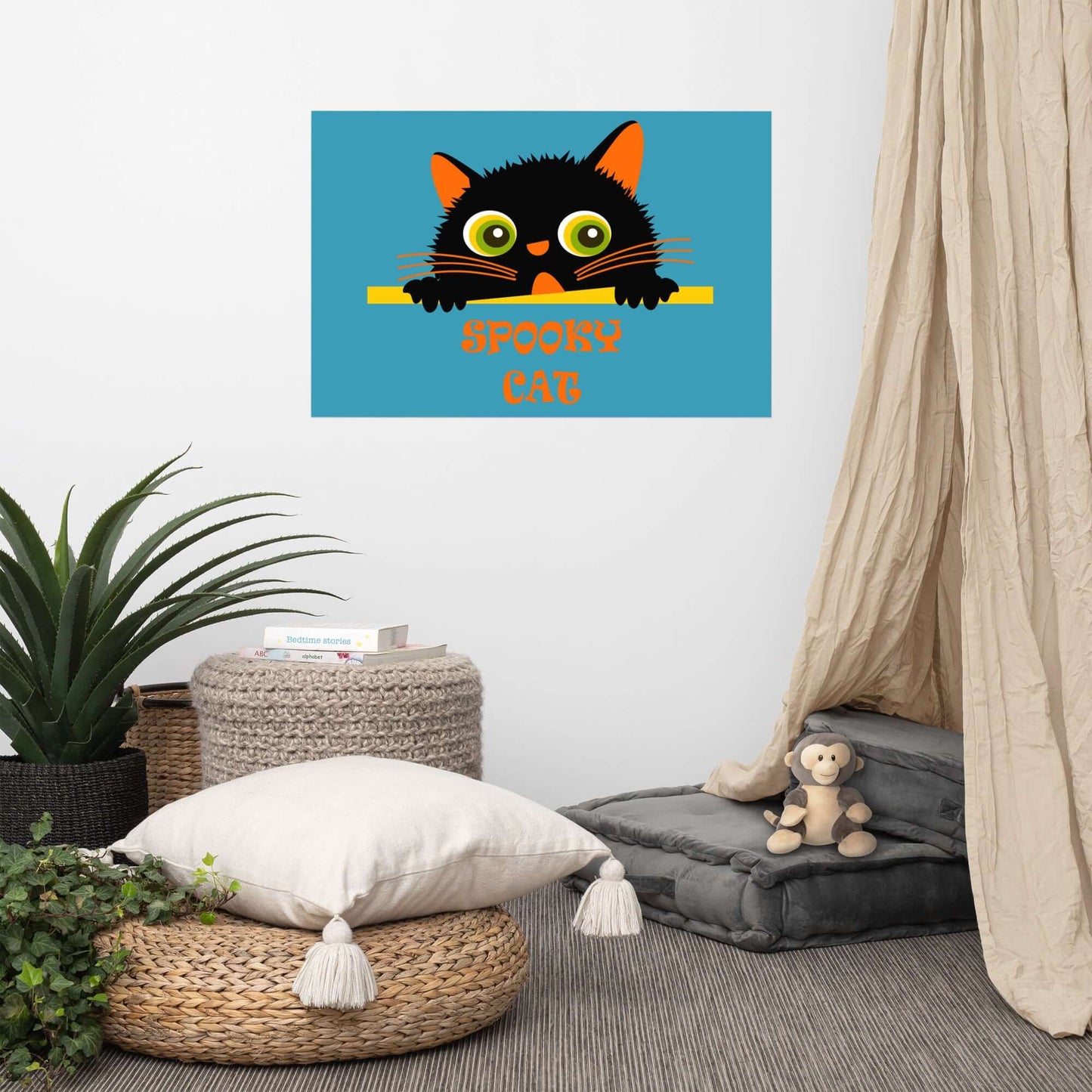 email subscription image spooky Halloween cat poster size 24x36