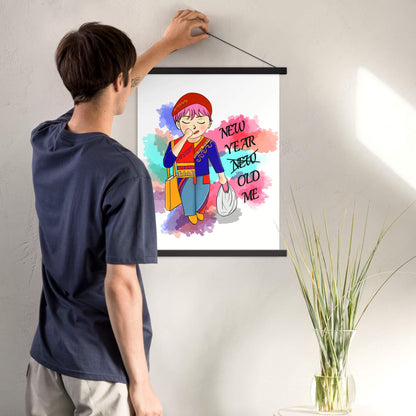 Funny Wall Art for Living Room with New Year Old Me Art