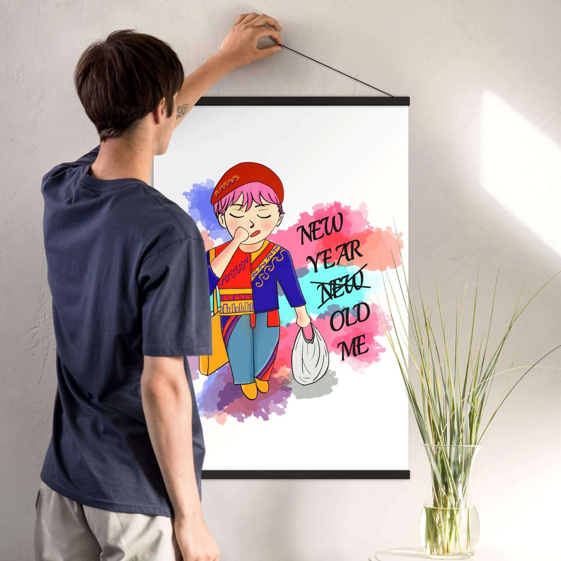 Large wall art with funny illustration