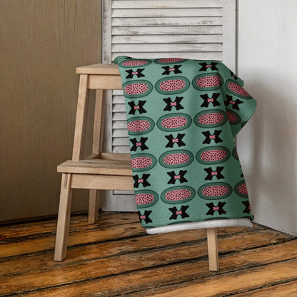 One Owl Artist green beach towel