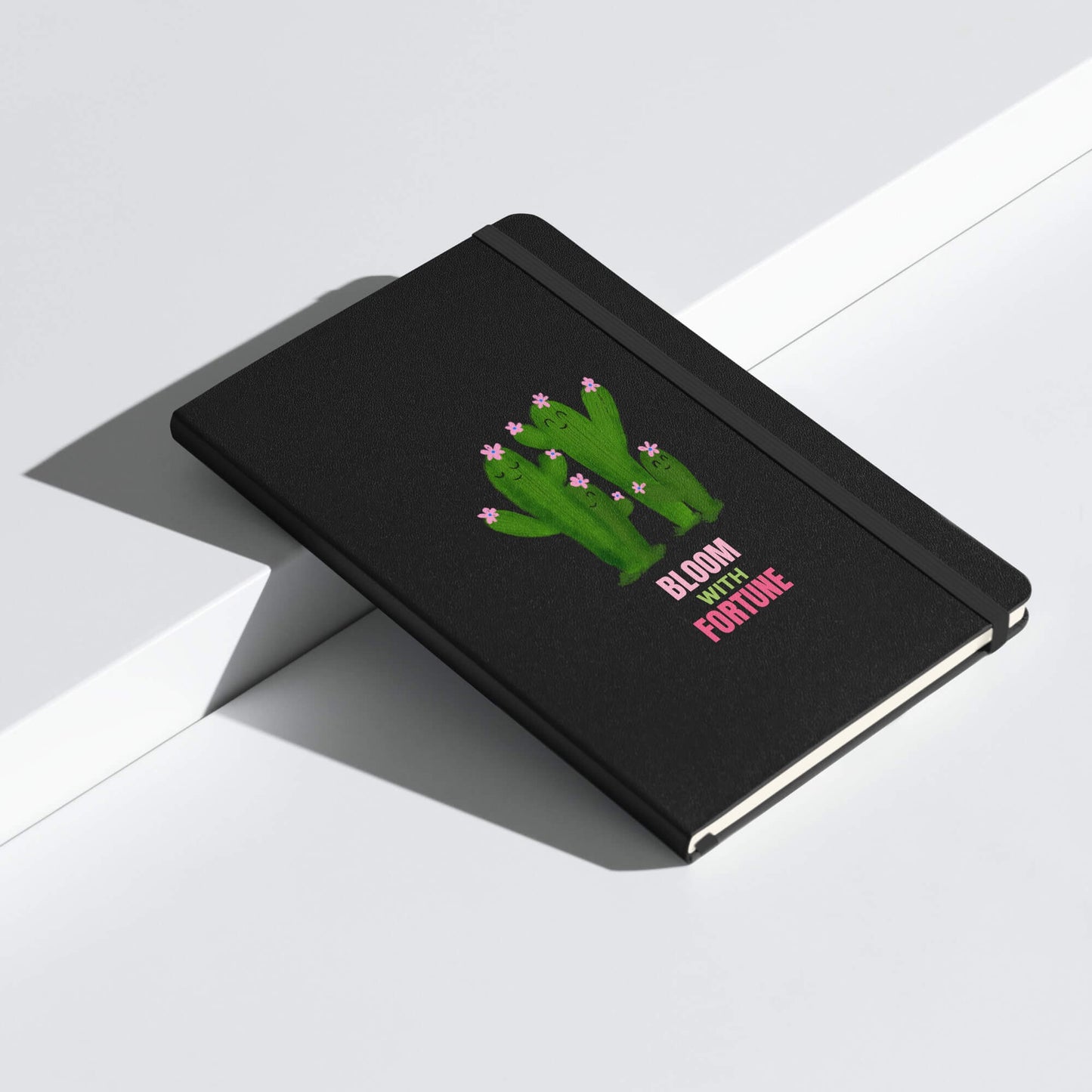 Personalized black hardcover bound notebook