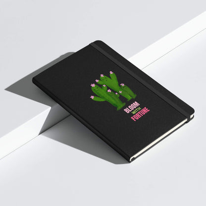 Personalized black hardcover bound notebook