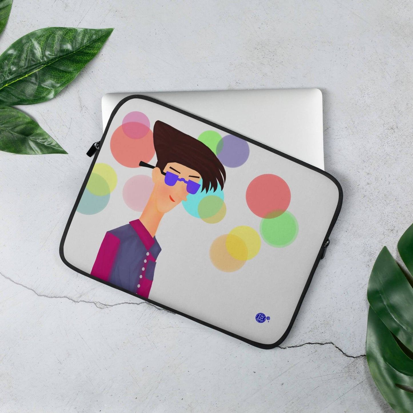 Cool Retro Guy Art Printed Laptop Cover