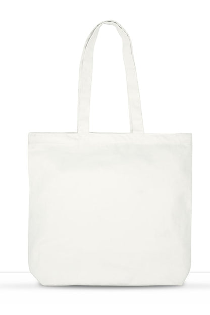 large zipper tote bags white back