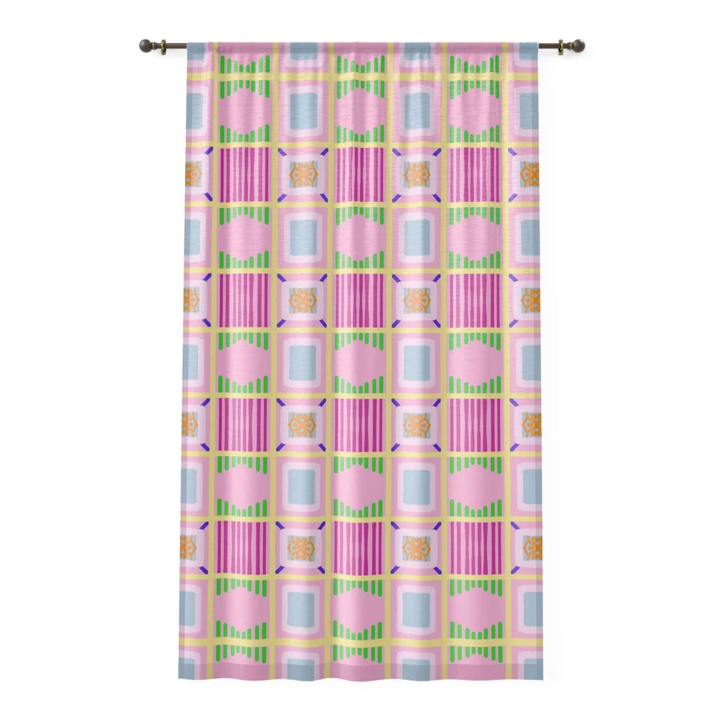 pink sheer curtains | oneowlartist.com