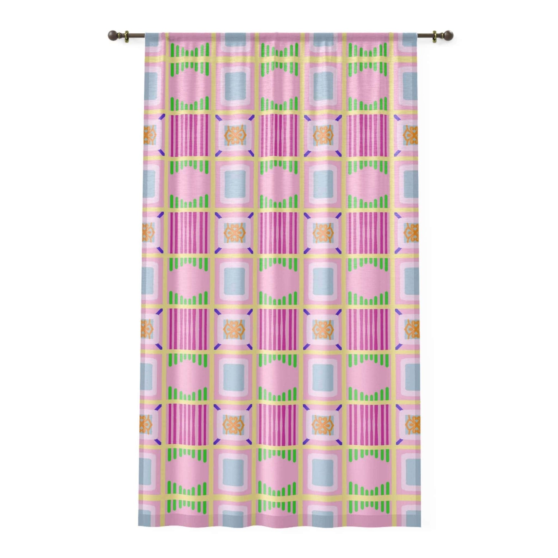 pink sheer curtains | oneowlartist.com