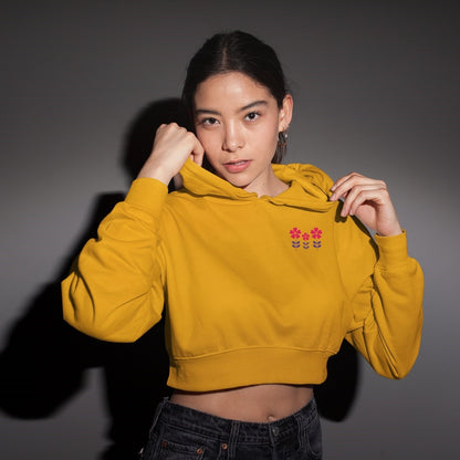 cropped hoodie mustard yellow