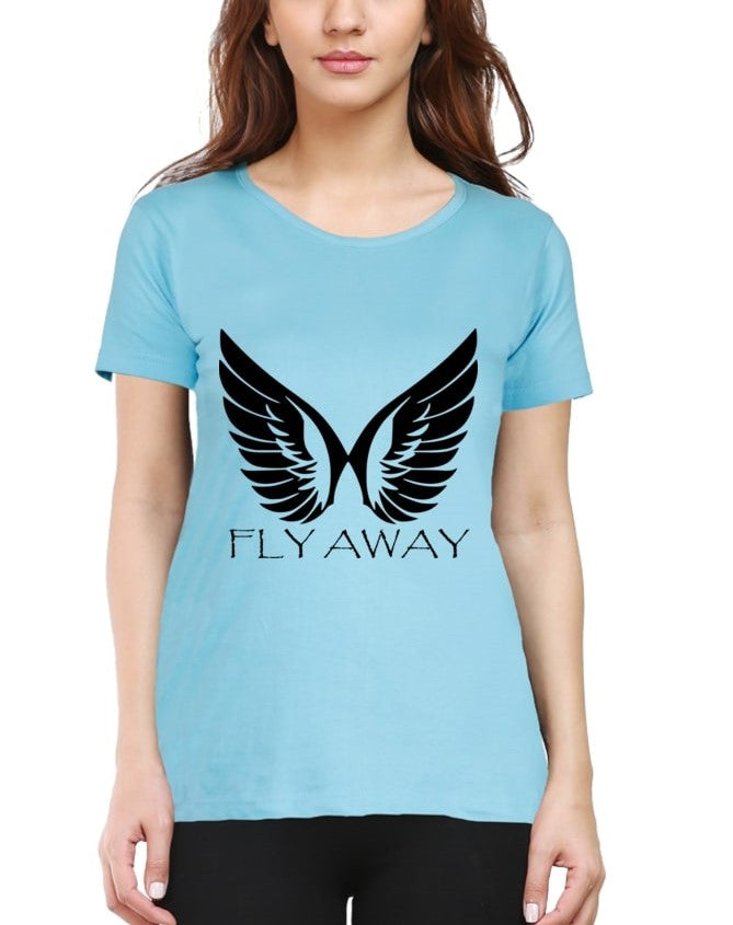 women cotton t shirts baby blue