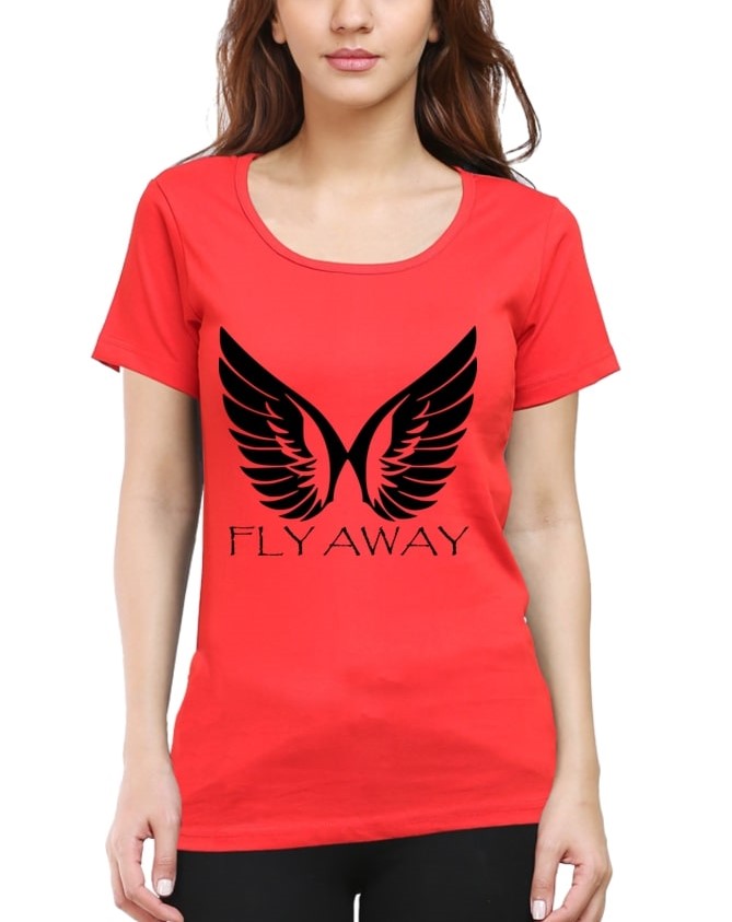 women cotton graphic t shirts red