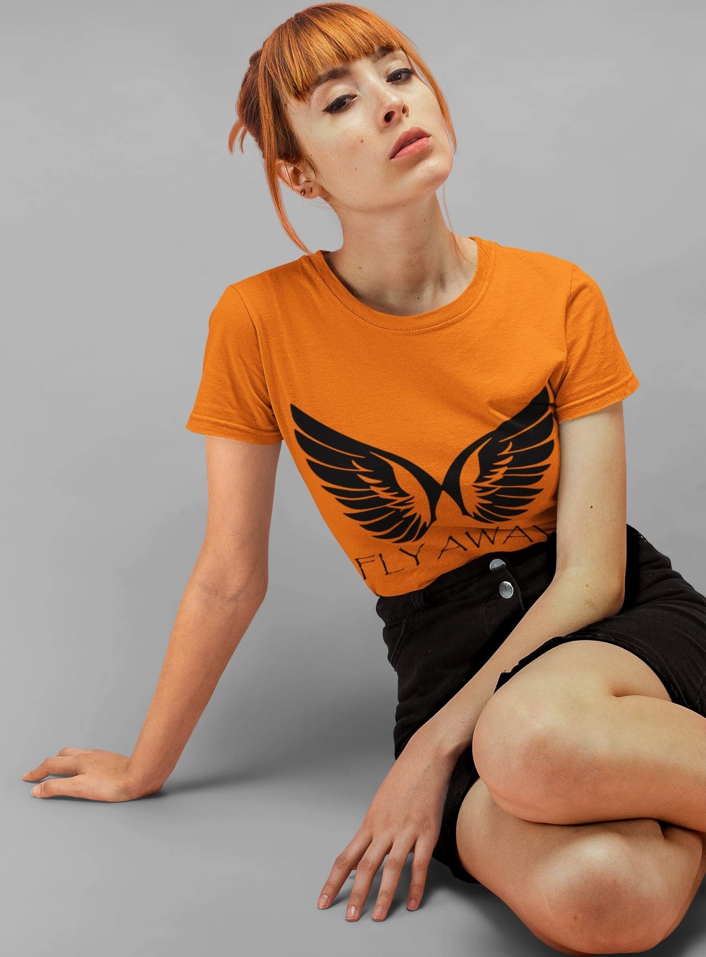 women cotton t shirts orange